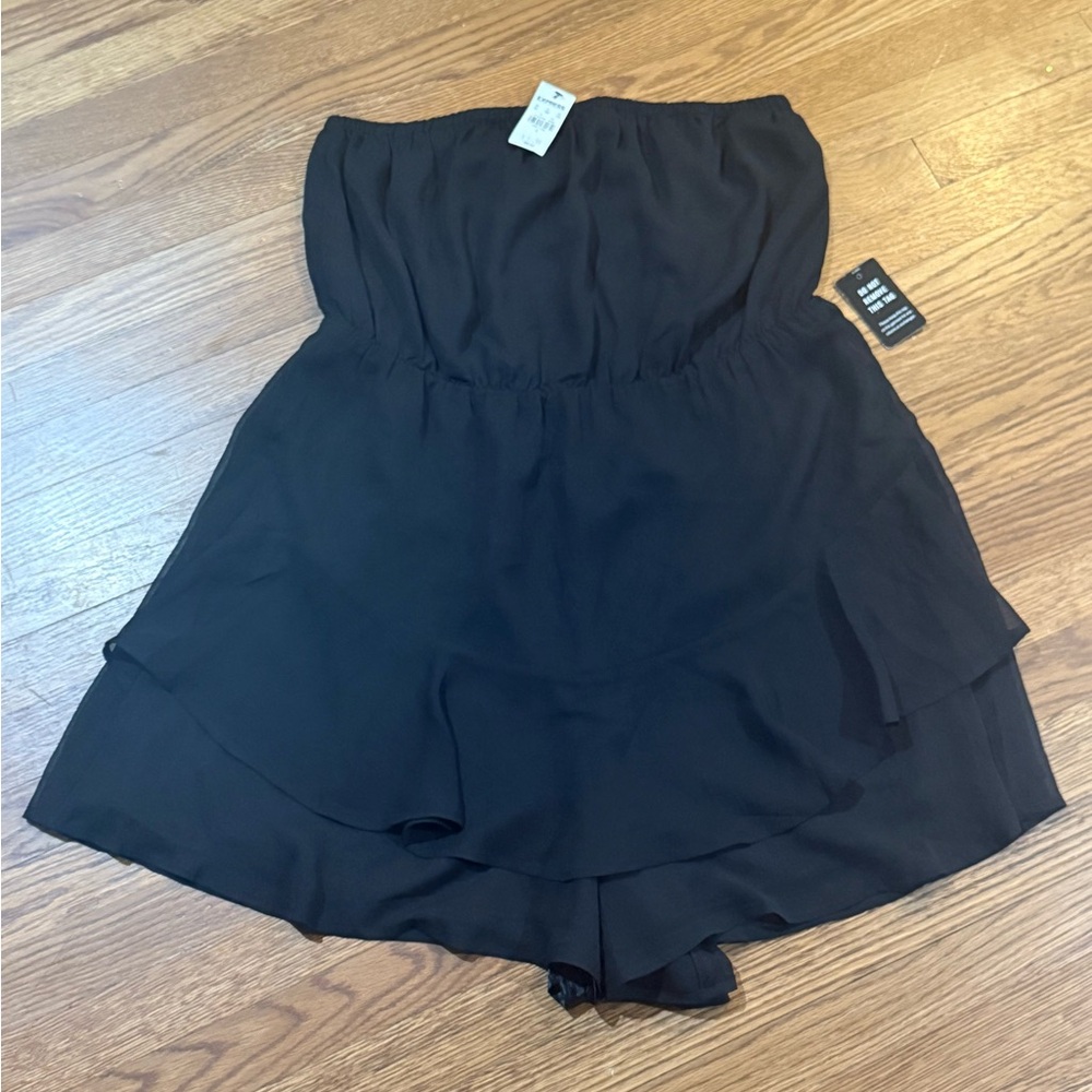 Express Black Strapless Romper
